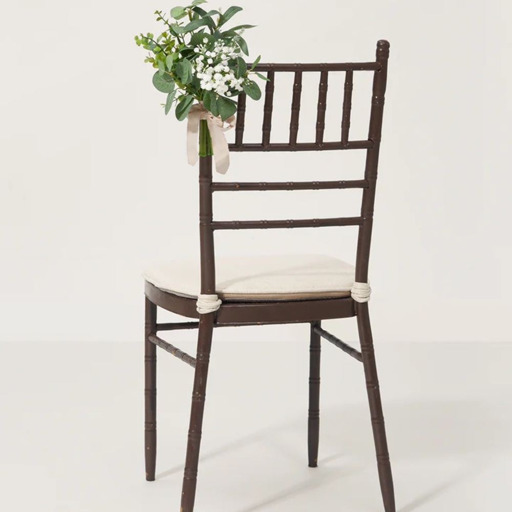 Ling’s Moment Greenery Wedding Aisle Chair Decorations in White & Sage Set of 16
